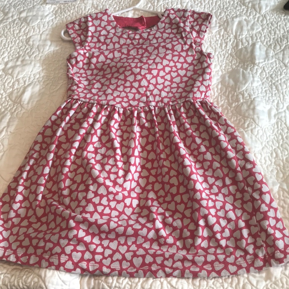 Red and white dress with heart shaped cut-out